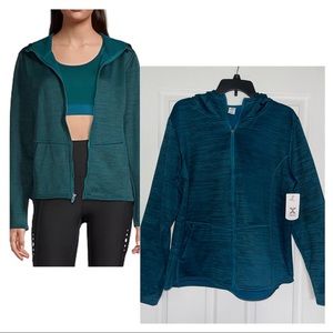 Xersion X-Warmth Zip Up Hooded Jacket - Tahoe Teal